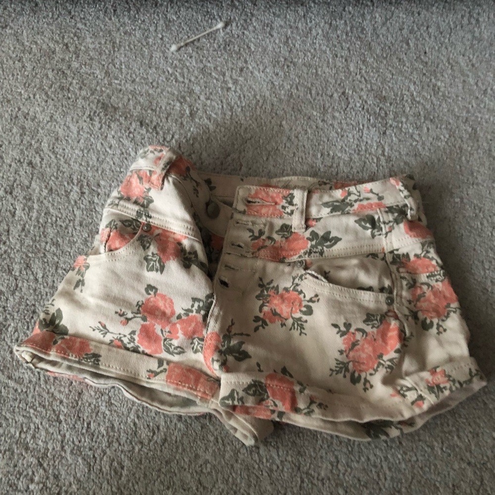 High-rise floral shorts